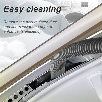 Upgraded Dryer Vent Cleaner Kit: Universal Vacuum Hose Attachment for Lint Removal Fits All Vacuums Cleaner Dryer Cleaning Tools for Clogged Ducts (Grey)