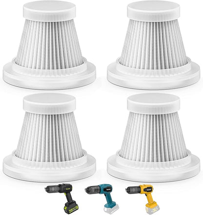 4 Pack Replacement HEPA Filter Element Washable Reusable for Handheld Vacuum Small for Car Desk Auto Vacuum Cleaner for Battery Powered Car Vacuum Cordless(Filters Only)