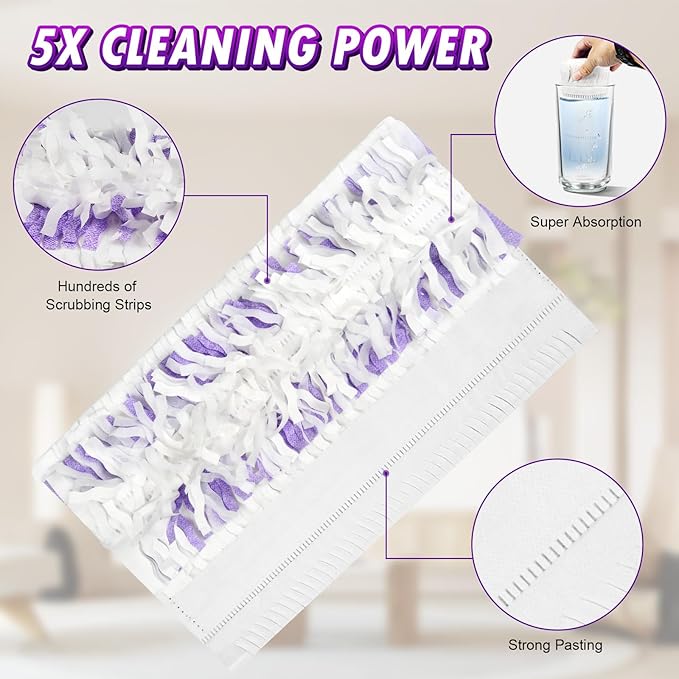 40 Count Disposable Power Mop™ Refills Compatible with Swiffer® Power Mop™, Powermop™ Pads for Multi-Surface Refills Pads for Floor Cleaning, Unscented