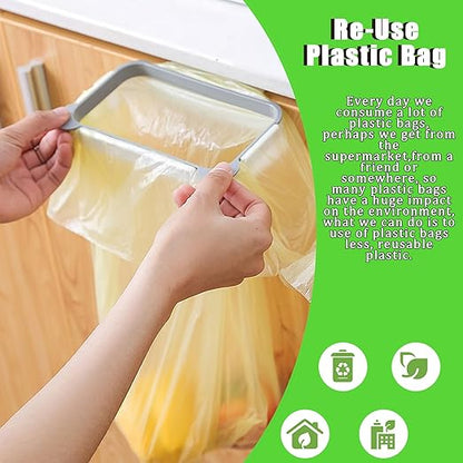 Hanging Organizer Garbage Bag Holder, Over The Cabinet Plastic Trash Bag Holder for Kitchen, Garbage Bag Holder Rack Space Saving Use Portable Cabinet Door Trash Bag Holde Garbage Can