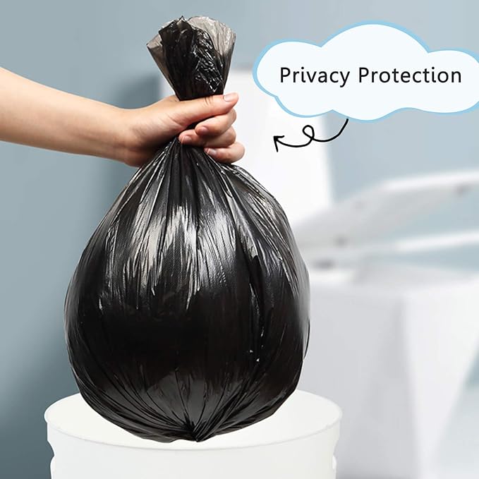 Toplive Trash Bag 4 Gallon Garbage Bag Small Trash Bags Wastebasket Bin Liners for Home Bathroom Bedroom Kitchen Office Trash Can, Black