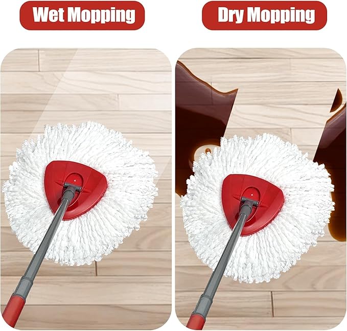Mop Replace Head, Spin Mop Replacement Head Easywring 1-Tank System, Easy Cleaning, Microfiber, Machine Washable (3 Pack)
