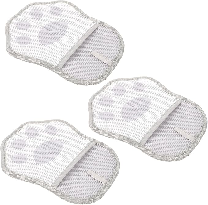 POPETPOP 3pcs Pet Grooming Gloves Set Electrostatic Hair Removal Mitts for Dogs and Cats, Soft Bathing and Shedding Brush, Reusable Pet Hair Catcher for Grooming and Cleaning