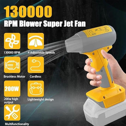 Mini Jet Dry Blower Turbo Fan Compatible with Dewalt 20V Max Battery,130000RPM Portable Handheld Cordless Blower for Car,Workshops,Lawns and Leaf Cleaning(no Battery)