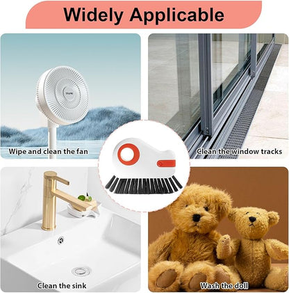 2 Pcs 2 in 1 Window Track Cleaner, Groove Cleaner Brush, Effective Window Sill Cleaner Tool Perfect for Sliding Door Tracks and Glass Door Grooves for Home Bathroom Kitchen Use (2 PCS)
