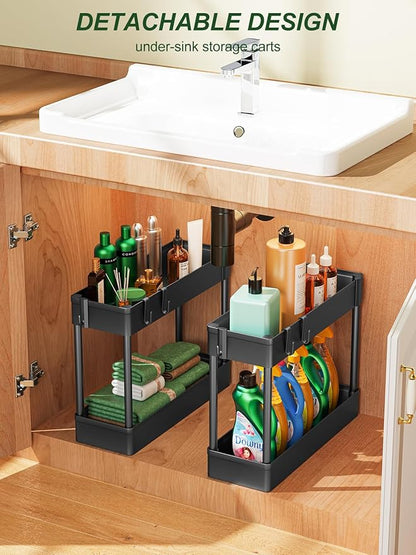 LEHOM 5.1" Slim Storage Cart - 4 Tiers Bathroom Organizer Mobile Shelving Unit Storage Rolling Utility Cart Slide Out Organizer for Kitchen Bathroom Laundry Narrow Places