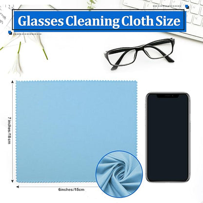 21 Pack Glasses Cleaning Cloths, 6"× 7"Large Eyeglass Cleaning Cloths, Premium Ultra-Soft Lens Wipes Cloth for Eyeglasses, Camera Lenses, Mobile Phones, Laptops, Television Screens - Color Mixing