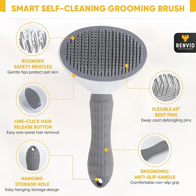 2PCS Pet Hair Removal Gloves & Brush for Cats & Dogs – Electrostatic Lint Remover Mitts – Reusable Fur Cleaning Glove for Couch, Clothes, Car & Furniture – Easy Grooming Magic Brush