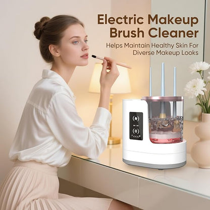 Electric Makeup Brush Cleaner 3-in-1, Automatic Brush Washing & Air-Drying Machine, Dual-Direction Deep Cleaning, Adjustable 2H/5H Drying, Fits Most Brush Sizes, Plug-in Design (2026 Upgrade)