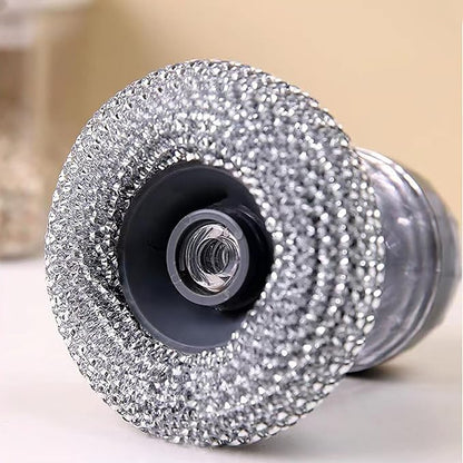Soap Dispensing Dish Brush with Replaceable Nylon Balls, Comfort Grip Handle for Kitchen Scrub - Built-in Soap Dispenser for Cleaning Dishes, Pots, Pans, Sinks & Bathtubs (1+10pcsballs)
