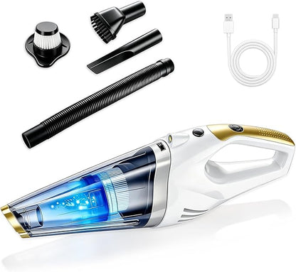 Handheld Vacuum Cordless, Dust Busters Cordless Rechargeable Car Vacuum with LED Light, Strong Suction with Filters, Vacuum Cleaner for Car, Handheld Vacuum for pet hair /Home/Office, Quick Clean