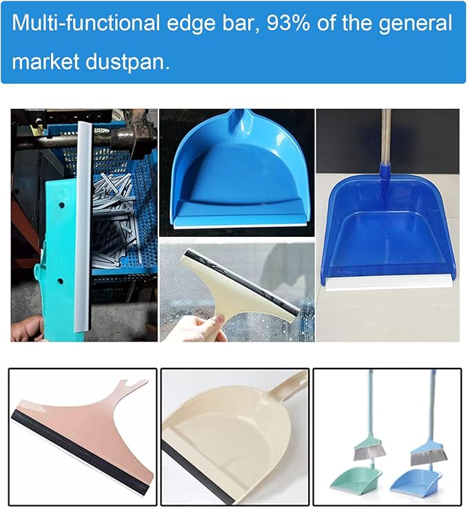 2 Pack Dustpan Edge Strip Replacement Dust Pan Edger Lip Strips Parts for Dust Pans with Long Handle Broom and Dustpan Set Combo Upright Stand Up Dustpans