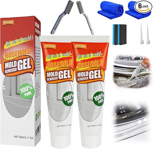 2PCS Nexa Remover Gel,Nuroclean Remover Gel with 2PCS Hard Bristle Crevice Cleaning Brush,Suitable for Grout, Refrigerator, Bathroom Cleaning Solution , Safe Formula That Does Not Damage The Surface