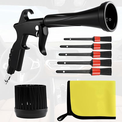 HANDY Tornado Car Cleaning Gun with Rubber Guard and Brass Adjustable Air Flow Nozzle Air Gun for Compressor Pneumatic Tool for Dust Cleaning Car Detailing