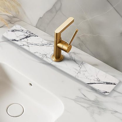 Faucet Splash Guard for Kitchen Sink – Super Absorbent Diatomite Stone Mat, Quick-Drying, Prevents Moisture Buildup, Durable Counter Protector for Kitchen or Bathroom
