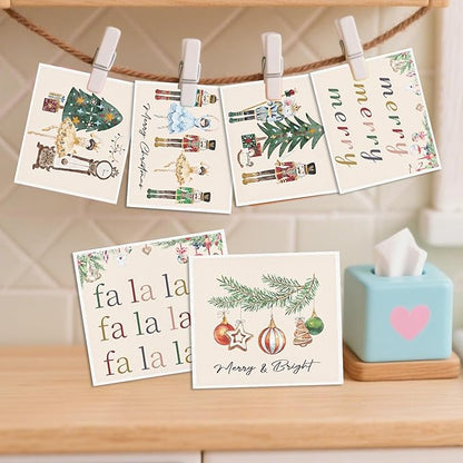 Nutcracker Christmas Swedish Dish Cloths - 6PCS Christmas Swedish Dishcloths for Kitchen, Fairy Themed Washing Reusable Dishes Towels, Xmas Washable Cleaning Sponge for Cleaning Fast Drying