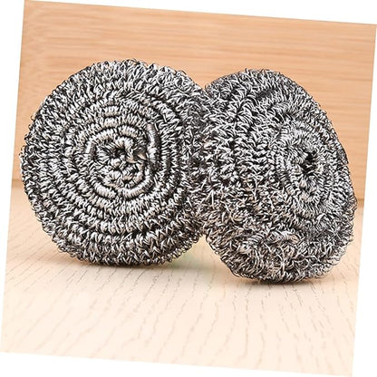 Unomor 2pcs Stainless Steel Scourers Kitchen Cleaning Balls for Pots Pans and Dishes Non-Scratch Spiral Design Effortless Grime Removal