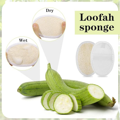 40 Pcs Natural Loofah Sponge Pads Exfoliating Body Scrubber Sponge for Men and Women, Bath Shower and Spa