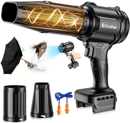 Cordless Leaf Blower Compatible for Milwaukee 18V Battery – Brushless Motor(Tool Only), 36,000 RPM Variable Speed Mini Garden Blowers with LED + 2 Nozzles, for Wet Leaves, Debris, Driveway, Lawn