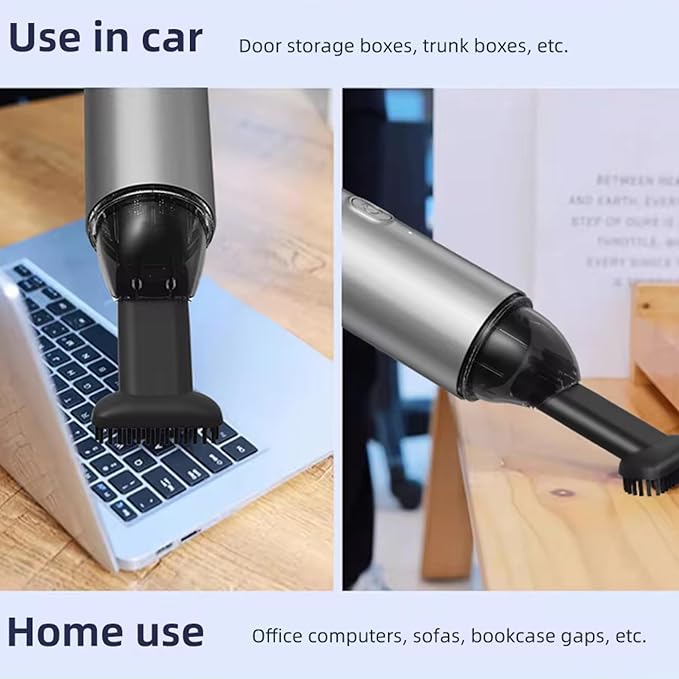 Portable Car Vacuum Cleaner, Portable Handheld Vacuum for Car Interior Cleaning, Wet & Dry Use, USB Rechargeable, with HEPA Filter & Accessories.
