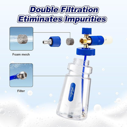 REALYOU Foam Cannon, Foam Cannon for Pressure Washer with 1/4 Inch Quick Connector, Additional 1.1mm Orifice Nozzle and 1L Bottle