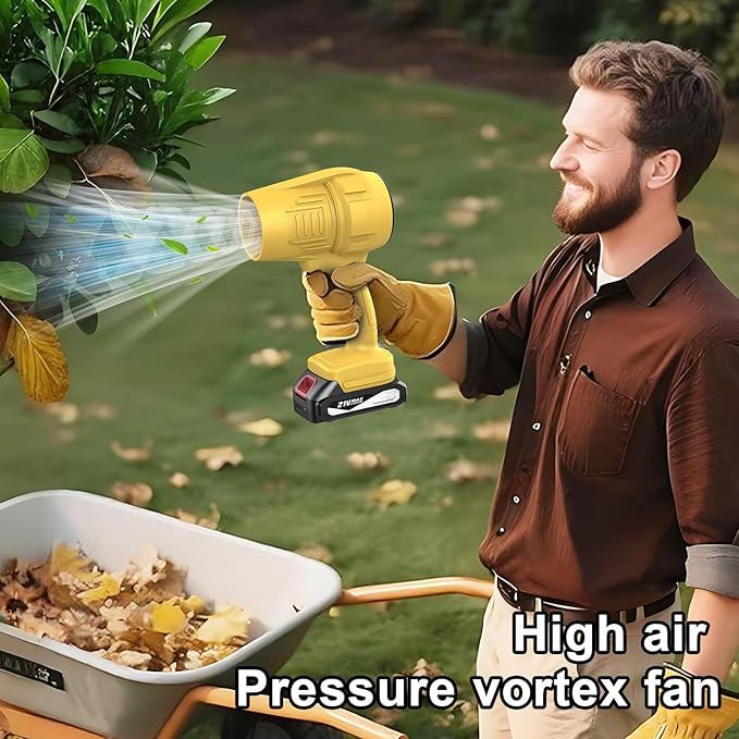 Fostex Cordless Leaf Blower – Handheld Leaf Blower, 300,000RPM Mini Turbo Jet, 2×2.0Ah Batteries & Charger, Lightweight & Portable, 6 Speeds, for Patio, Yard, Lawn Care, Garage Cleaning