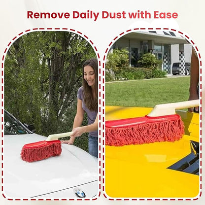 Car Duster Detailing Kit Replacement for California Car Duster Exterior Interior Cleaner Soft Cotton Mop Quickly Safely Removes Light Daily Dust for Car Dust Pollen Removing （Handle Not Included）