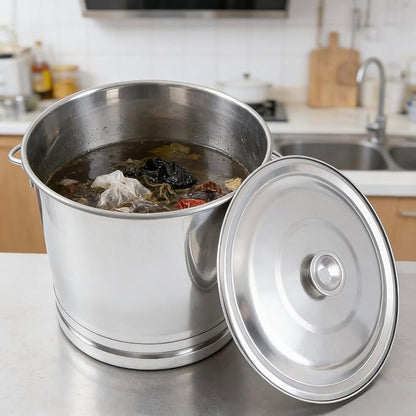 20L/21Qt Large Stainless Steel Compost Bucket Metal Milk Pail with Lid & Handle, Compost Bin Kitchen Scrap Buckets Food Waste Slop Storage Container Buckets Garbage Pail Trash Can