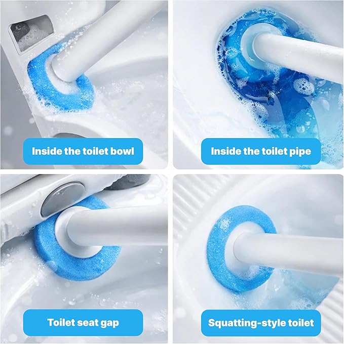 CiLoN 24 Count Carry Detergent Disposable Toilet Brush wand Refill Pads. 5-Layer Rich Foam Toilet Bowl Cleaning Sponge Head Refills. 24 Ocean Breeze Pre-Loaded Disposal Scrubbing Pads Only. Value Pack