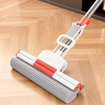 PVA Sponge Mop with 1 Extra 15-inch Sponge Head, Stainless Steel Rod Floor Mop, Highly Absorbent for Hard FloorsBathrooms, Kitchens, Garages, and Pet Areas