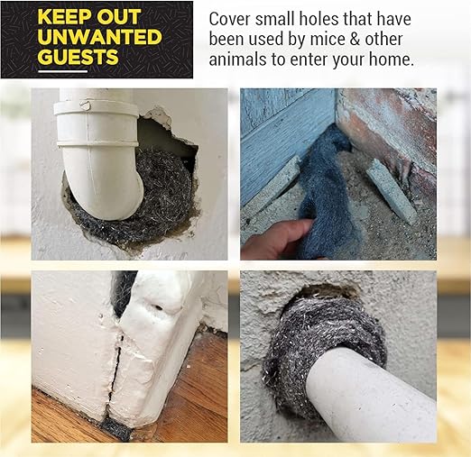 0000 Steel Wool for Mice Control - 40 Pack Fine Grade Stainless Steel Wool for Filling Holes, Rodent Proofing & Home Protection - Metal Wool for Gaps, Wood & Metal Surfaces