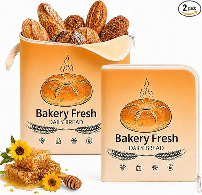Beeswax Bread Bags, Bread Bags for Homemade Bread, Bees Wax Bread Bag, Reusable & Eco-Friendly,100% Natural Beeswax & Cotton, Long-Lasting Freshness,Airtight & Freezer-Friendly Food Storage