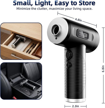 Compressed Air Duster & Vacuum Cleaner-3 Gear Adjustable 100000RPM Handheld Car Vacuum/Air Blower,Electric Air Duster with LED Light for Keyboard Electric Devices Cleaning.Replaces Compressed Air Cans