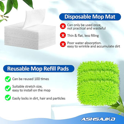 Ashsajkd 8Pcs for Swiffer Reusable Dry Sweeping Cloths Microfiber Wet Mop Pads Compatible with Swiffer Sweeper Mop ,Replacement Wet Mopping pad Refills & for Swiffer Sweeper Mop