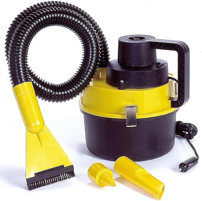 Koolatron 12 Volt Wet/Dry Canister Vacuum Cleaner - Handheld Car Cleaner with Attachments & Heavy Duty Suction, Compact and Portable Design, Ideal for Cleaning Vehicle, Truck, Carpet, Floor Etc
