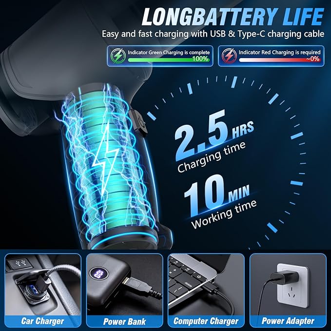 Car Vacuum Cleaner, 15000Pa Handheld Cordless Rechargeable Wet & Dry Vacuum, 120W High Power for Car, Pet, Home, Office Cleaning, Washable HEPA Filter, Multi-Nozzles 01