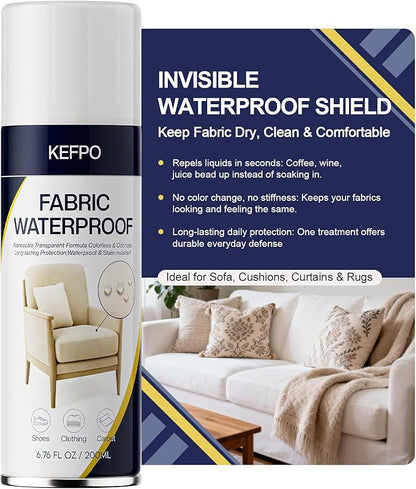 Waterproof Fabric Protector Spray: Invisible Upholstery & Linen - Stain Repelling Protection for Sofa, Fabric - Keeps Furniture Clean & New (6.76oz)