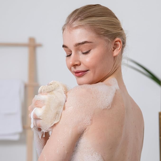 5 Pack Soap Exfoliating Bag Natural Sisal Soap Saver Bag Pouch Natural Soaps Saver Bar Bags with Drawstring for Exfoliating Foaming and Drying Soaps Holder