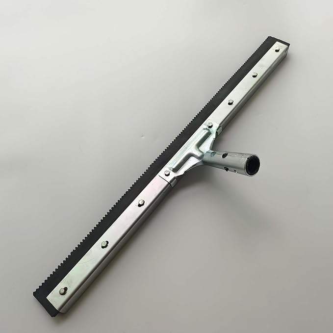 24" Serrated Notched Epoxy Rubber Speed Trowel Squeegee,1/8" Notch,with Telescopic Handle for Epoxi Resin Coating Application