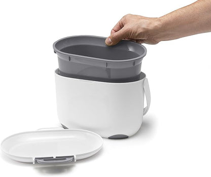 Addis 2.5L Compost Caddy - White & Metallic