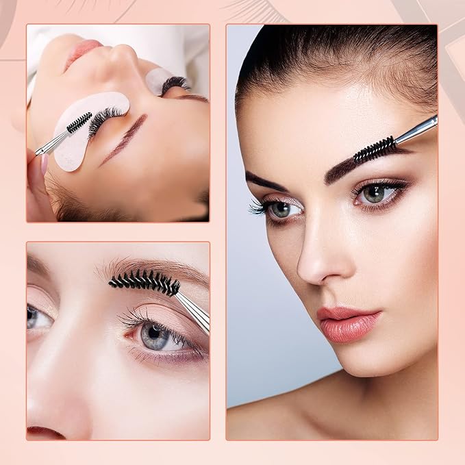 G2PLUS 3PCS Eyebrow Brushes with Cap, Portable and Bendable Brow Brush, Eyelash Mascara Brushes Wands Applicator Makeup Tools for Eyelash Extensions and Eyebrow Comb (Black）
