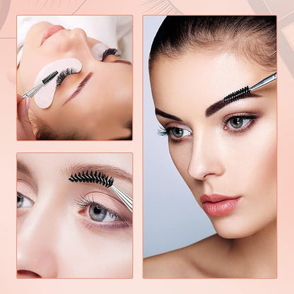 G2PLUS 3PCS Eyebrow Brushes with Cap, Portable and Bendable Brow Brush, Eyelash Mascara Brushes Wands Applicator Makeup Tools for Eyelash Extensions and Eyebrow Comb (Black）