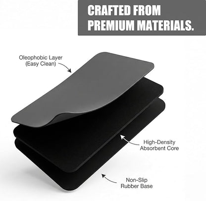 Extra Large Dish Drying Mats: 33"L x 17"W XXL Customizable Trimmable Non-Slip Absorbent Mat, Oil Stain Resistant Easy Clean Drip Catcher Counter Protector for Kitchen Sink Coffee Bar Espresso Machine