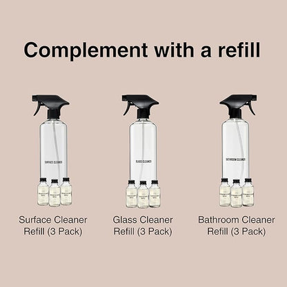 Public Goods Empty Glass Spray Bottle for Glass Cleaner | Refillable Spray Bottle for Cleaning | Made with Clear Borosilicate Glass for Windows, Mirrors | BPA Free | 24 Oz