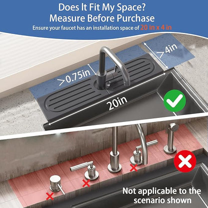Kitchen Faucet Mat, Diatomite Sink Faucet Mat Splash Guard for Kitchen, Water Absorbing Stone Tray for Sink, Quick Drying Faucet Mat for Kitchen Sink, Absorbent Stone Drying Tray for Bathroom Counter
