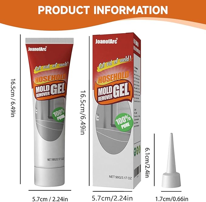 JoanofArc Remover Gel, Highly Effective In Penetration, Safe Formula That Does Not Damage The Surface, Suitable For Bathroom And Kitchen Tile Gaps, Wall Cleaning, 90g