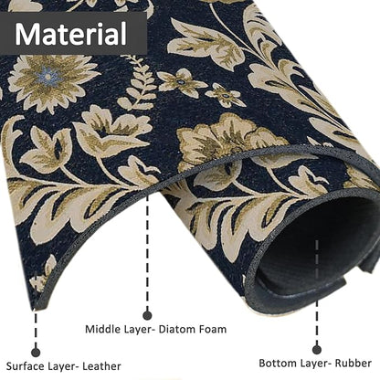 2PCS 15" X 5.5" Kitchen Sink Splash Guard Faucet Mat Floral Flower Super Absorbent Fast Drying Faucet Guard & Draining Mat Sink Splash Guard Behind Faucet for Kitchen, Bathroom