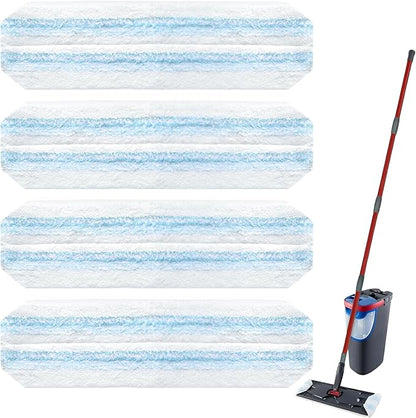 4 Pack Mop Replacement Pads: Compatible with O Ceda H2prO Flat Mop System, Microfiber Mo p Head Replacements, Flat Floor Mop, Washable & Reusable Pad Refills