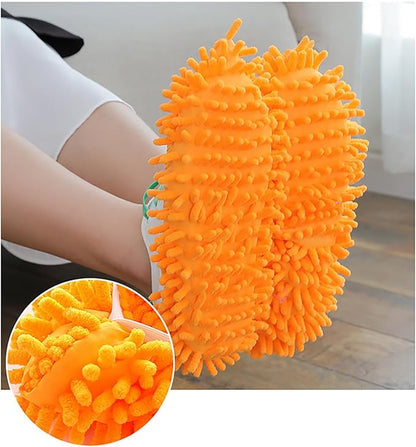 6 Pairs (12 Pieces) Dust Mop Slippers Shoe Cover Multi-Function Soft Washable Reusable Floor Cleaning Shoe Cover House Kitchen Office Cleaning Tools (Blue)