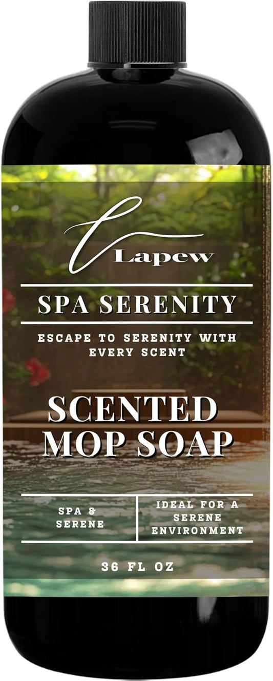 Lapew Spa Serenity Scented Mop Soap - Luxury Floor Cleaner Concentrate for Mopping Tile, Laminate, Vinyl & Hardwood | Streak-Free, Low-Foam | 36 oz
